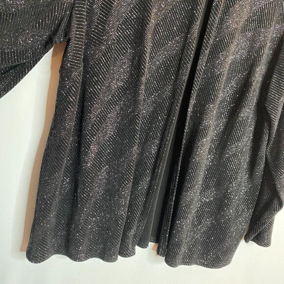 Onyx Nite Black Gorgeous Holiday Cruise Jacket Beautiful Sparkles Long Lines 2X - Picture 4 of 13